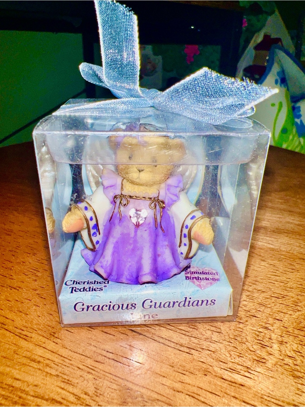 Cherished Teddies Lavender Angel Bear Figurine June